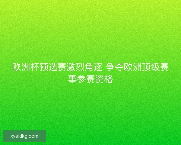欧洲杯预选赛激烈角逐 争夺欧洲顶级赛事参赛资格