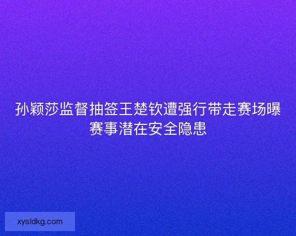 孙颖莎监督抽签王楚钦遭强行带走赛场曝赛事潜在安全隐患
