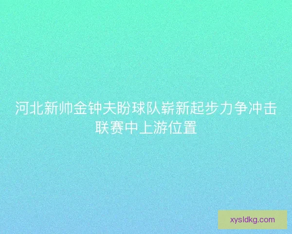 河北新帅金钟夫盼球队崭新起步力争冲击联赛中上游位置