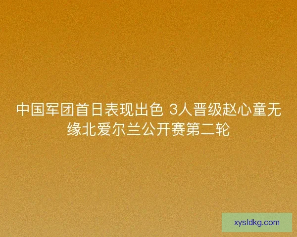 中国军团首日表现出色 3人晋级赵心童无缘北爱尔兰公开赛第二轮 中国军团首日表现出色 3人晋级赵心童无缘北爱尔兰公开赛第二轮
